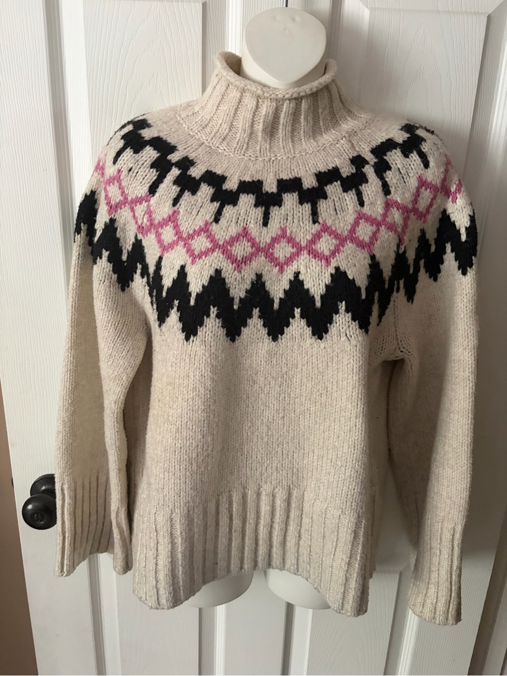 Anthropologie Sanctuary Long-Sleeve Mock-Neck Fairisle Sweater Women’s Size S